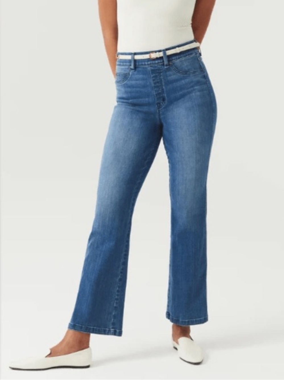 Spanx Kick Flare Pull On Jeans Vintage Indigo Blue Women’s